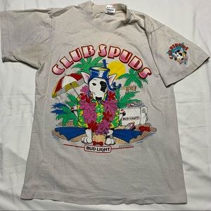 Vintage 89s 1986 Bud Light Spuds Mackenzie Single Stitch Tee Shirt Size M